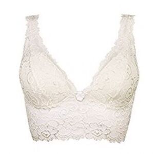 NWT Undies Affair Honeymoon Boudoir Ivory White Lace bralette lingerie Small
